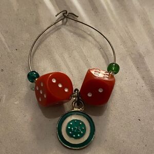 BUNCO DICE Wine Glass Charm